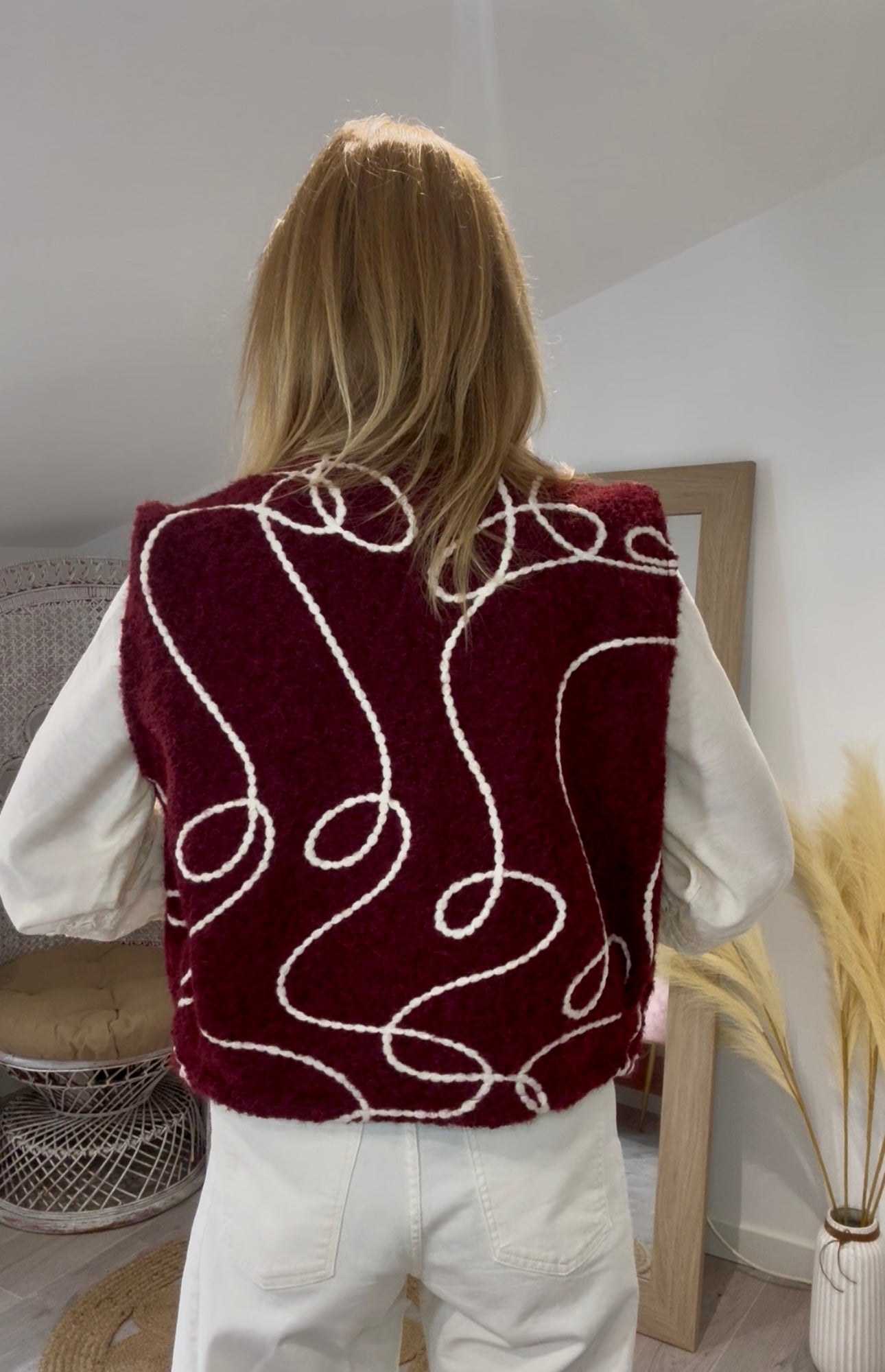 Gilet sans manche LOVELY Bordeau