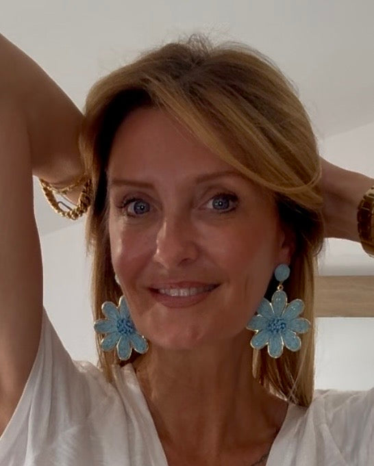 Boucles d’oreilles MARGUERITE BLEUE