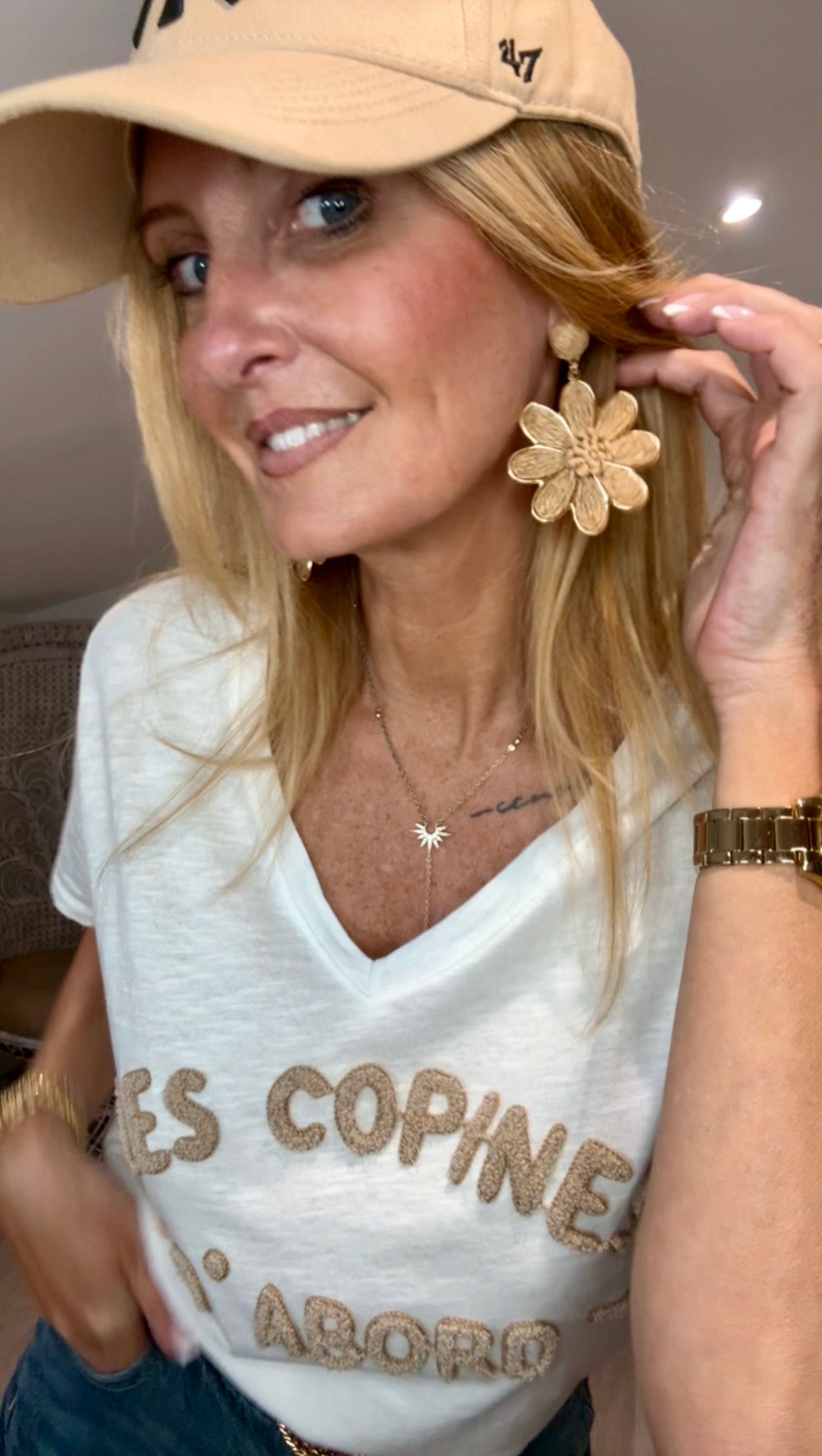 Boucles d’oreilles MARGUERITE taupe