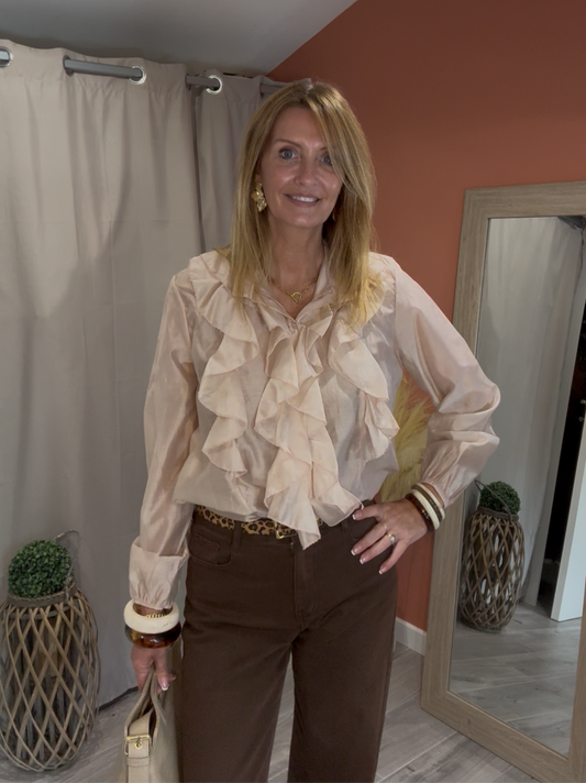 Blouse beige ZORRO à volants