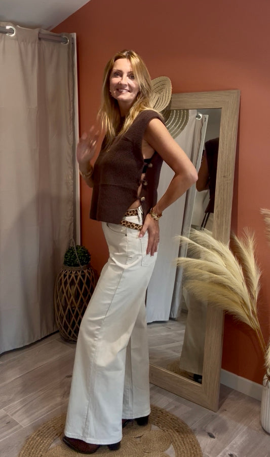 JEAN BEIGE SANTANA WILD LEG