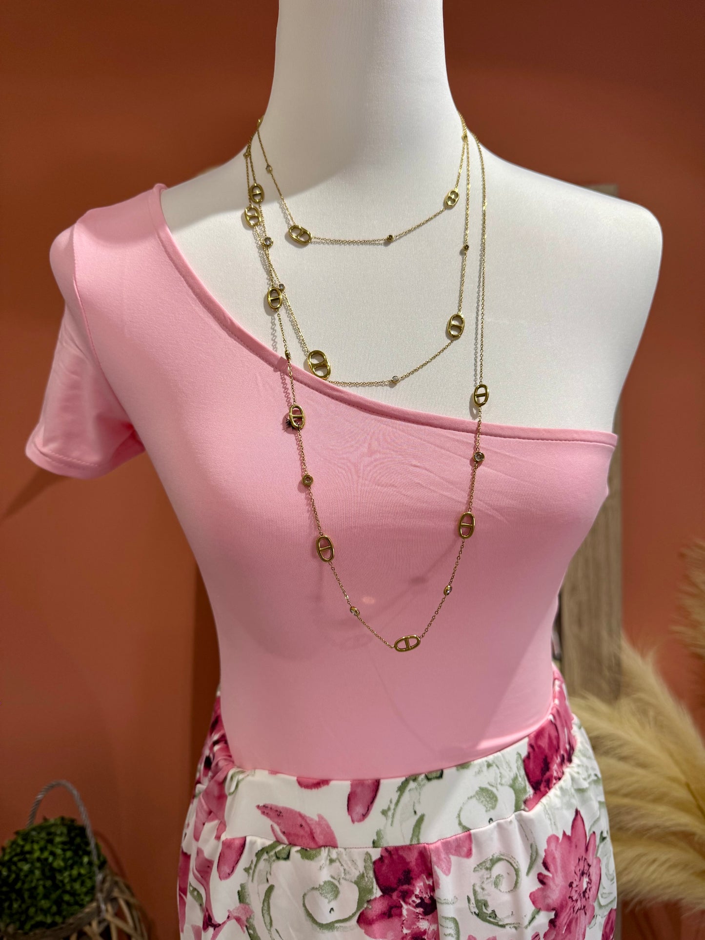BODY ASYMÉTRIQUE « ROSALIA « MANCHES COURTES