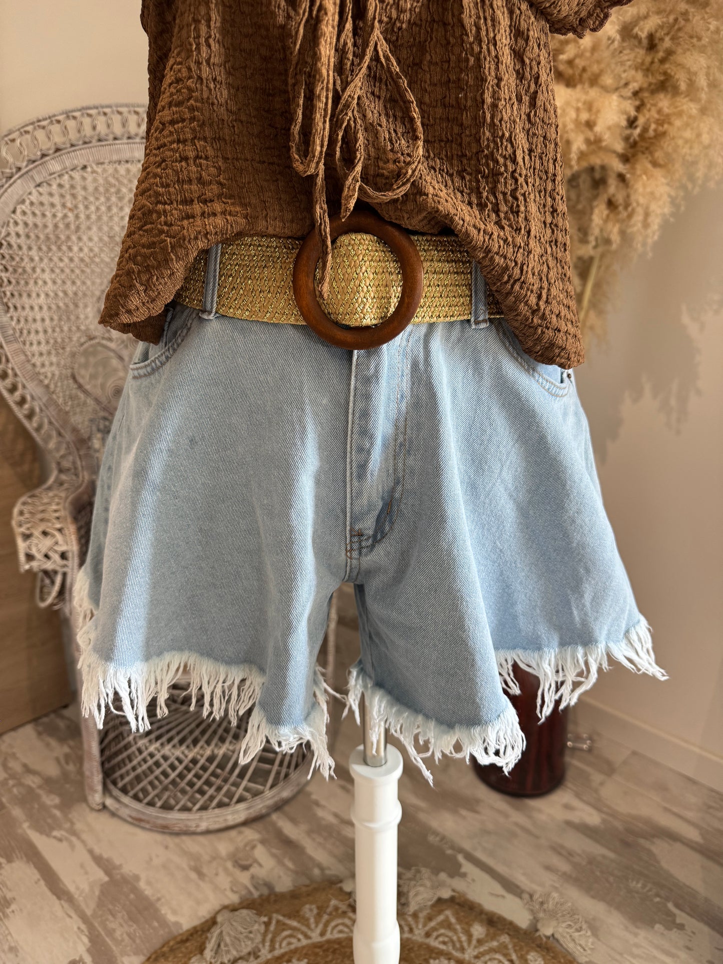 SHORT EN JEAN BLEU "NOMADE"