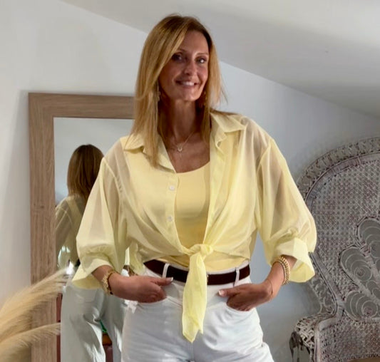 Chemise SACHA jaune à nouer