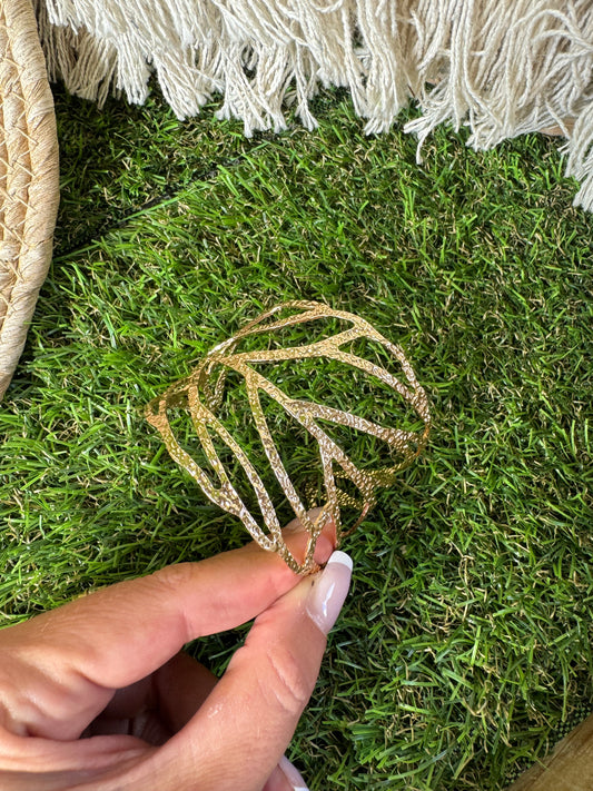 BRACELET "FEUILLE" EN ACIER INOXIDABLE