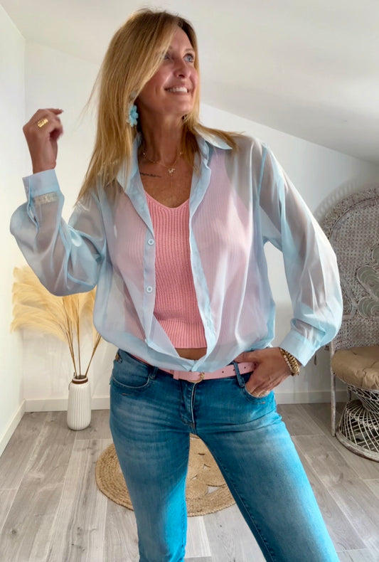 Chemise MOUSSELINE bleue