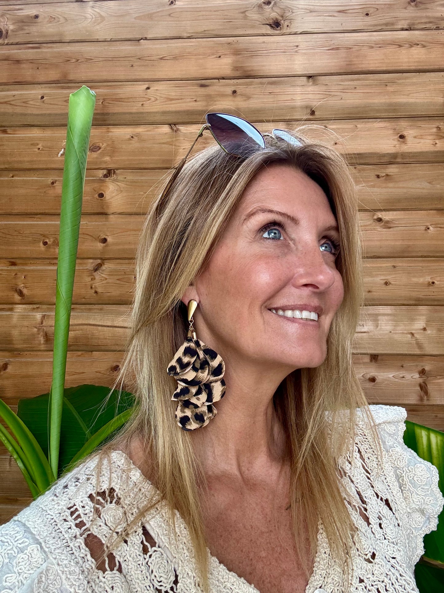 BOUCLES D OREILLES PAPILLON LÉOPARD