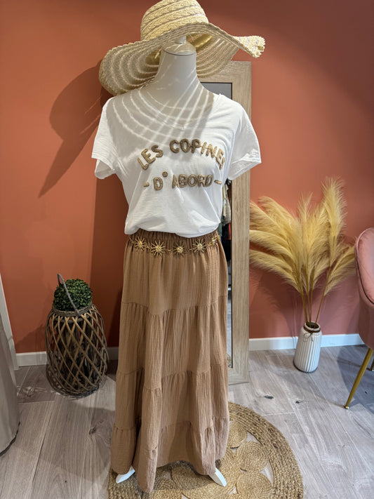 T-SHIRT "COP'S" BLANC BEIGE