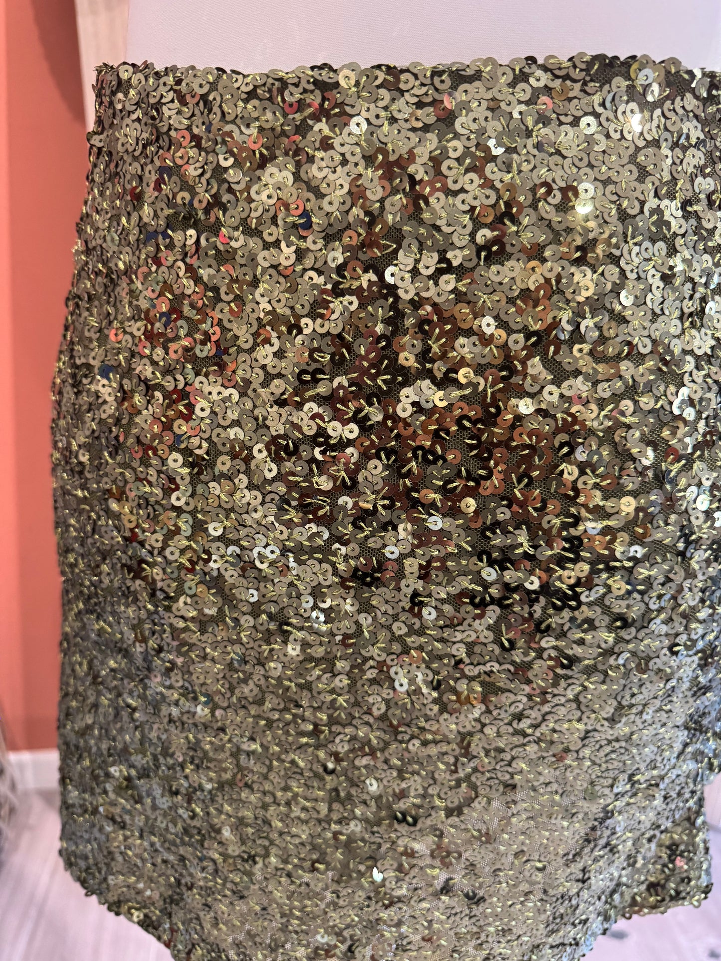 Jupe IBIZA verte à sequins