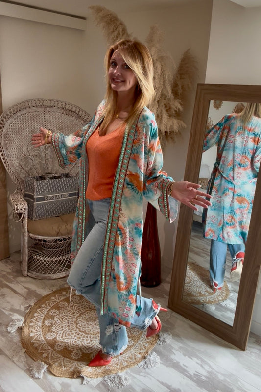 KIMONO "MANDALA " TURQUOISE