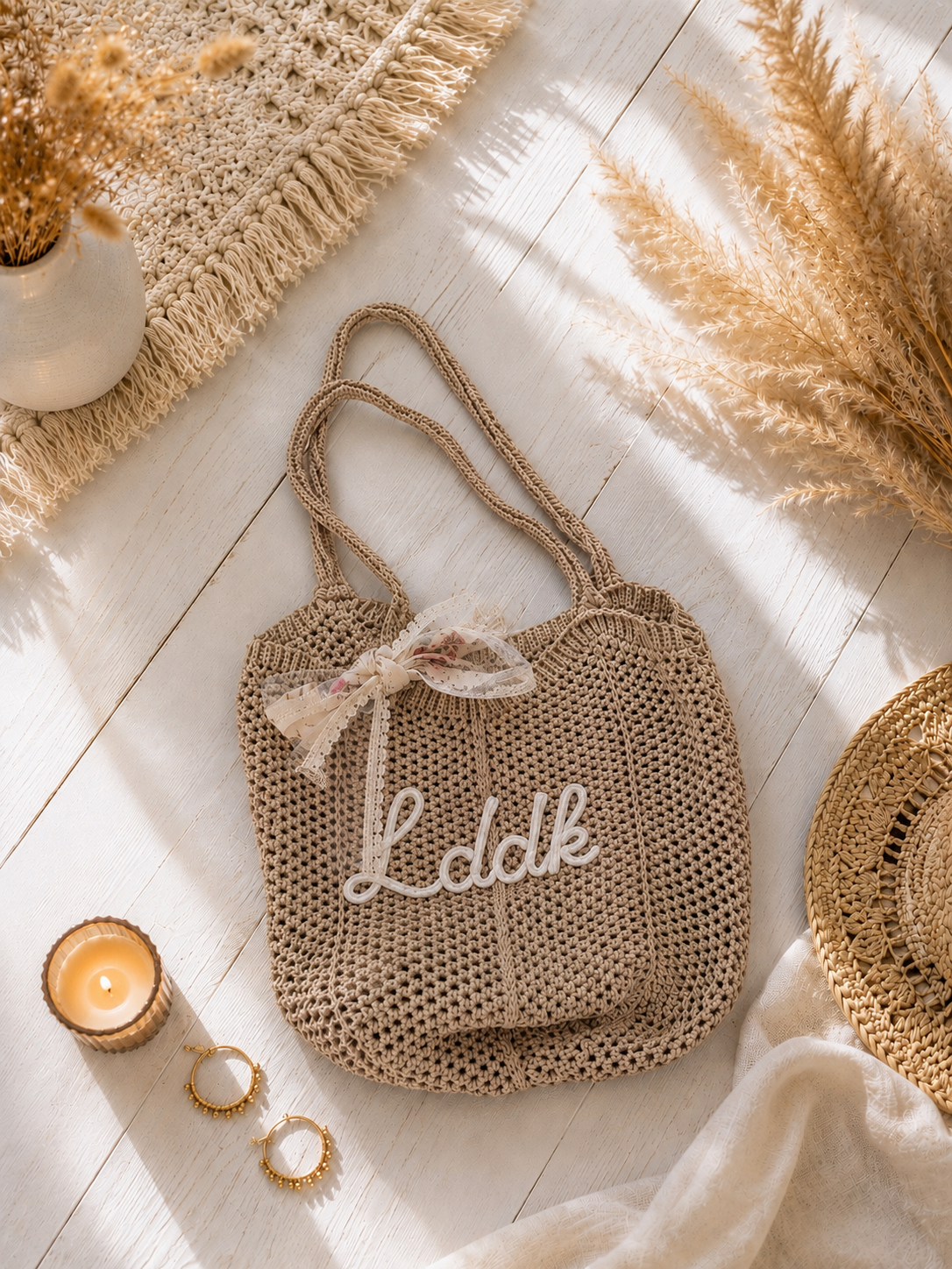 Sac de plage au crochet Lddk