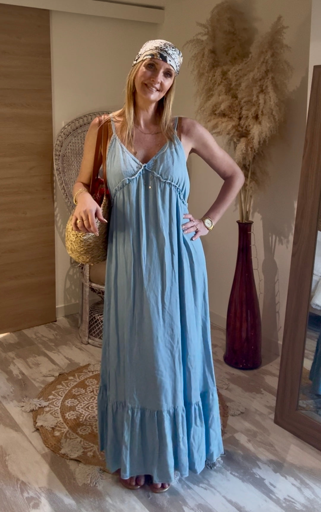 ROBE LONGUE"MYKONOS" IMITATION  JEAN