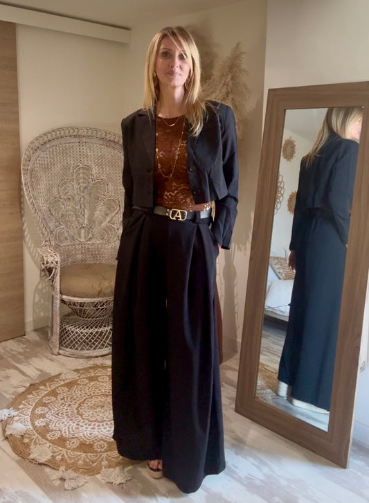 PANTALON "DARLING NOIR" FLUIDE ET LEGER