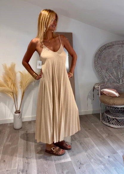 Robe longue plissée Laure