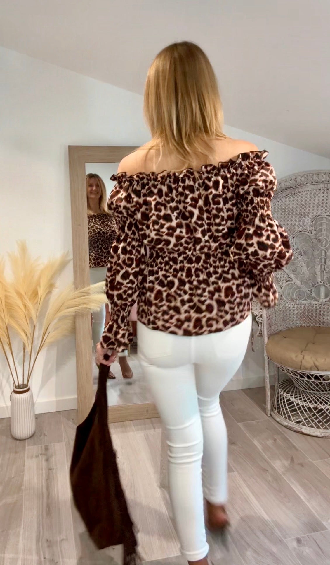 Blouse FAUVE à col bardot