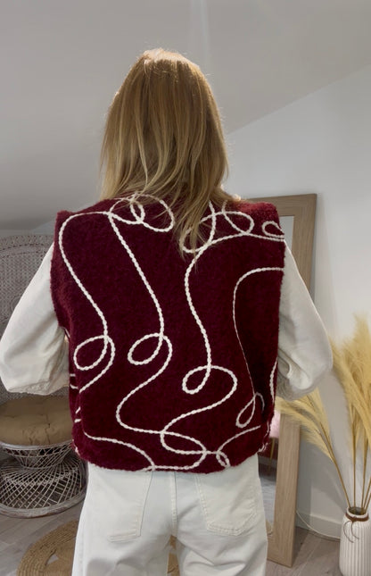 Gilet sans manche LOVELY Bordeau