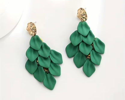 Boucles d’oreilles PETALES VERTES