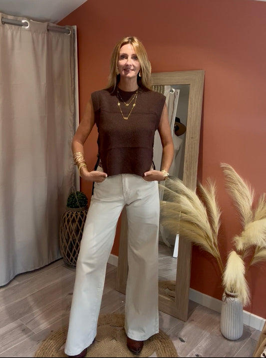 JEAN BEIGE SANTANA WILD LEG