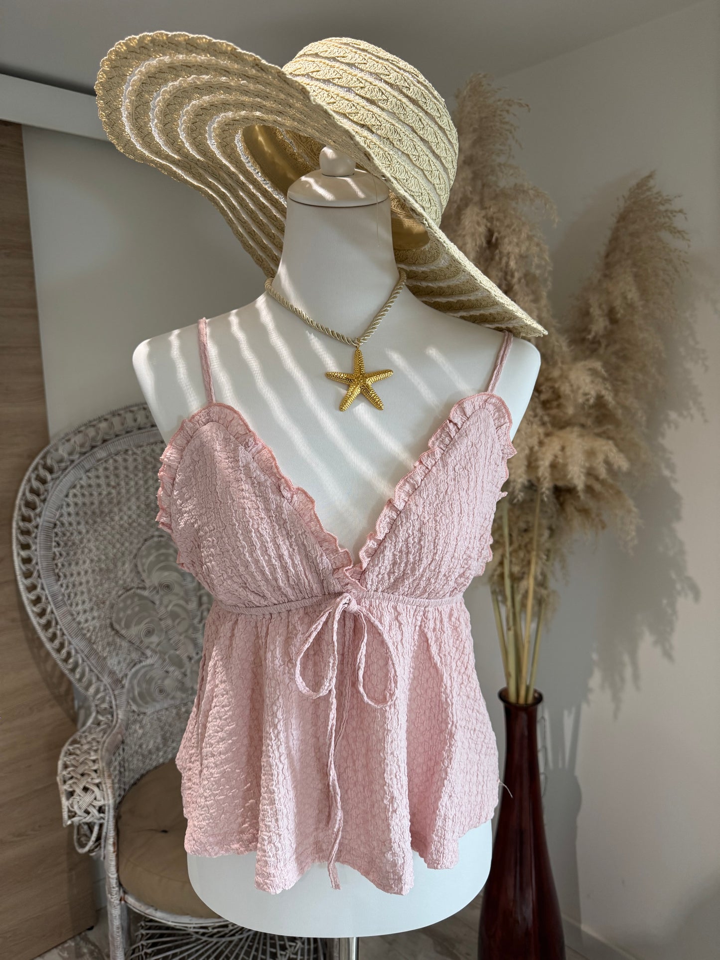 TOP "AZUR ROSE" A BRETELLES  REGLABLES