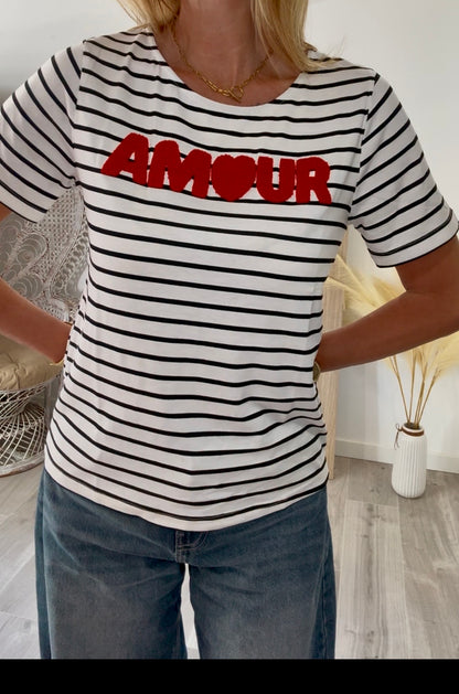 T-shirt marinière AMOUR