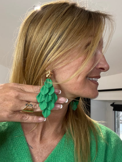 Boucles d’oreilles PETALES VERTES