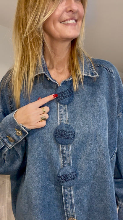 Chemise en jean overzise TOP GUN