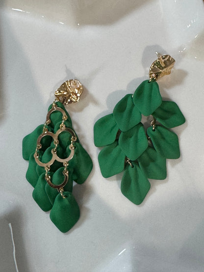 Boucles d’oreilles PETALES VERTES