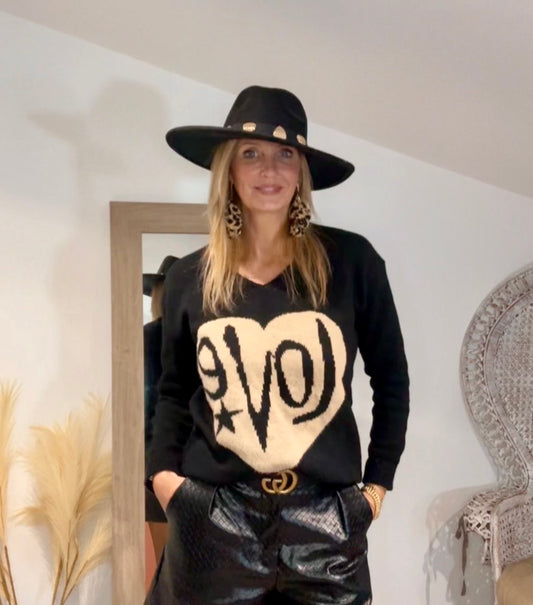 Pull Noir LOVE