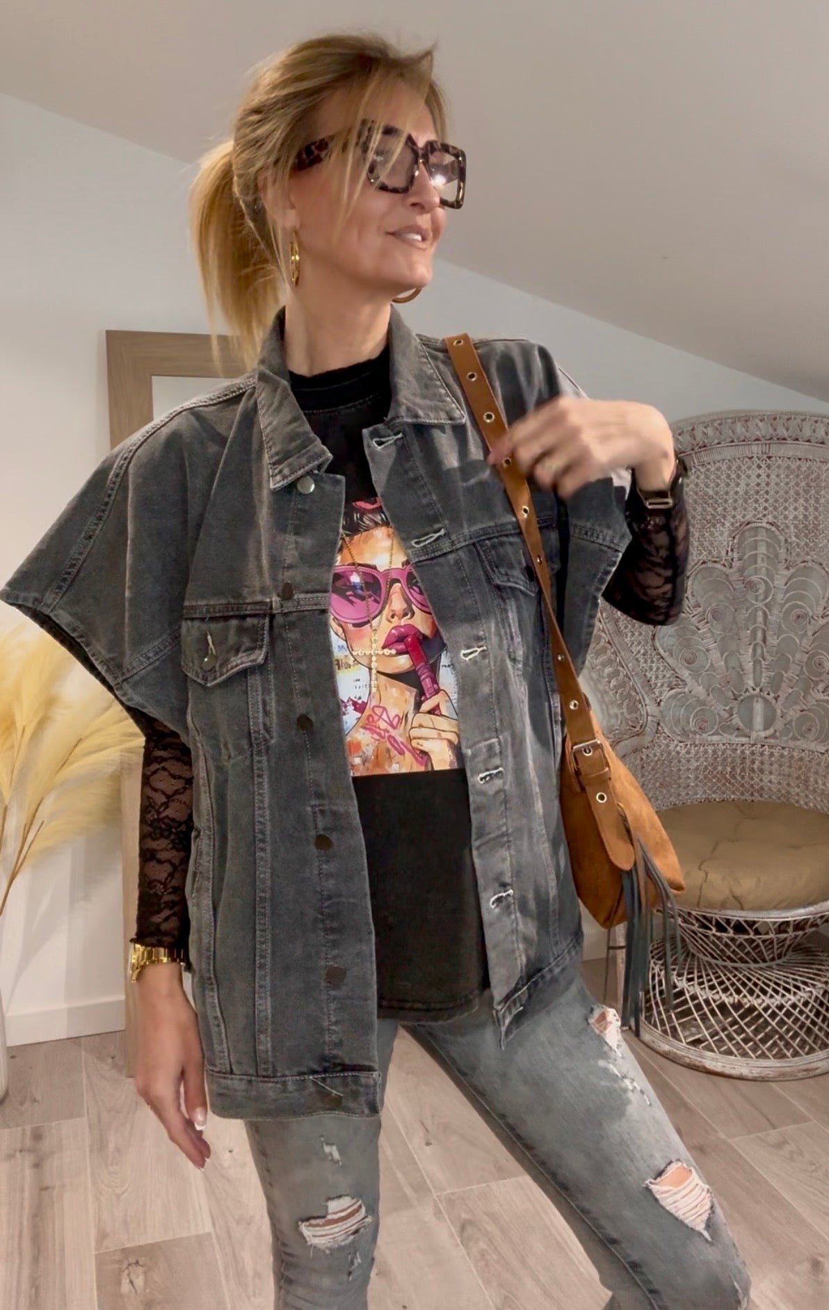 Veste FUNKY en jeans sans manche