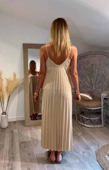 Robe longue plissée Laure