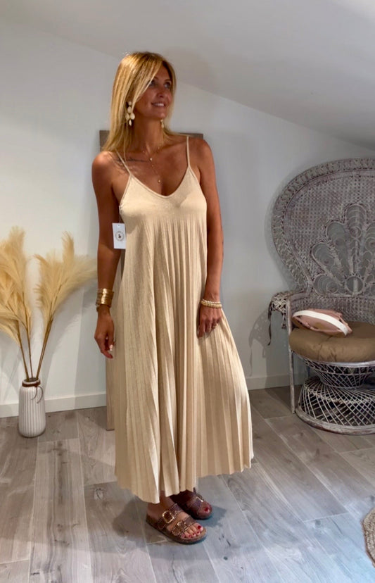 Robe longue plissée Laure
