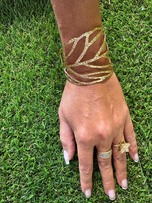 BRACELET "FEUILLE" EN ACIER INOXIDABLE