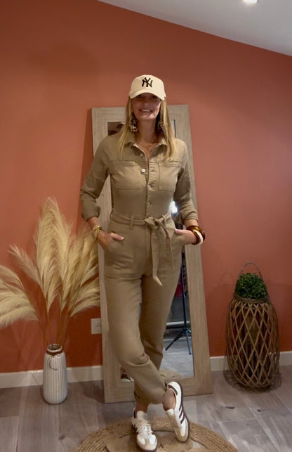 COMBINAISON  JUNGLE EN JEAN CAMEL