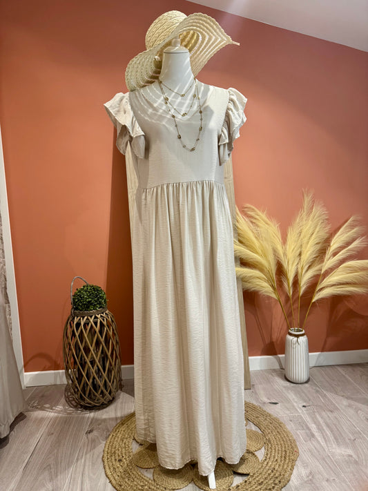 ROBE LONGUE « THELMA » BEIGE