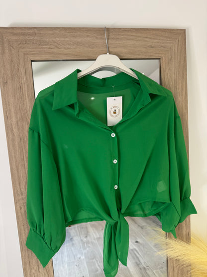 Chemise SACHA verte à nouer