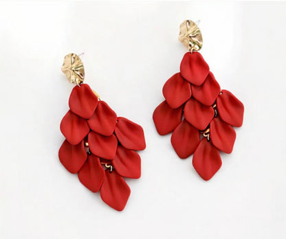 Boucles d oreilles PETALES ROUGES