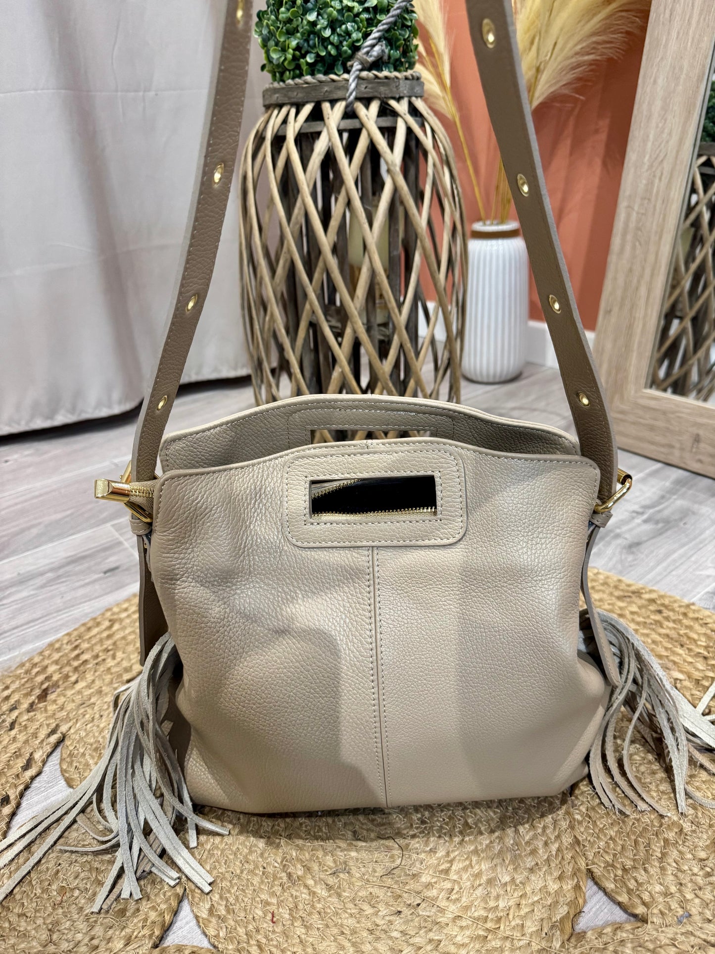 Sac INSPIMAGE en cuir véritable