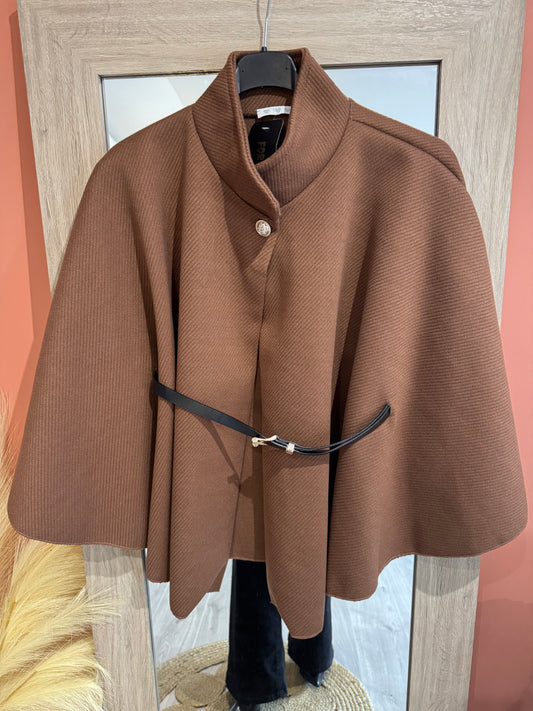 VESTE CAPE LA PARISIENNE MARRON