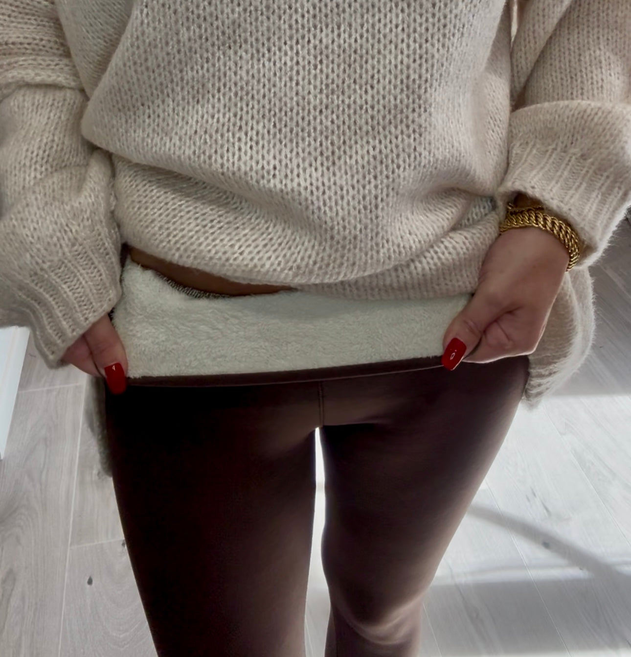 Legging CHILL marron doublée polaire