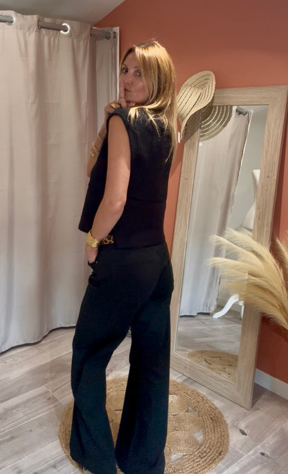 PULL NOIR MARC  SANS MANCHE