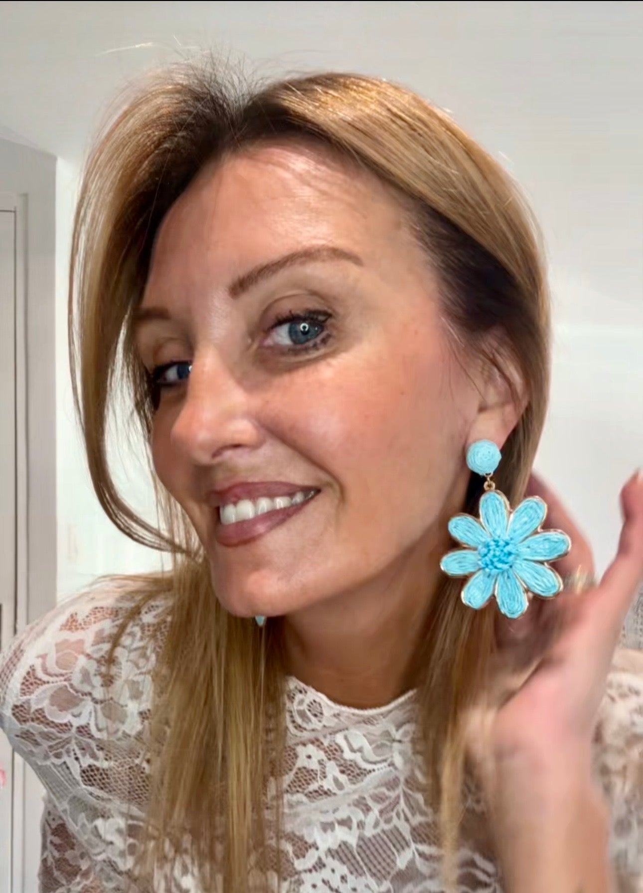 Boucles d’oreilles MARGUERITE BLEUE