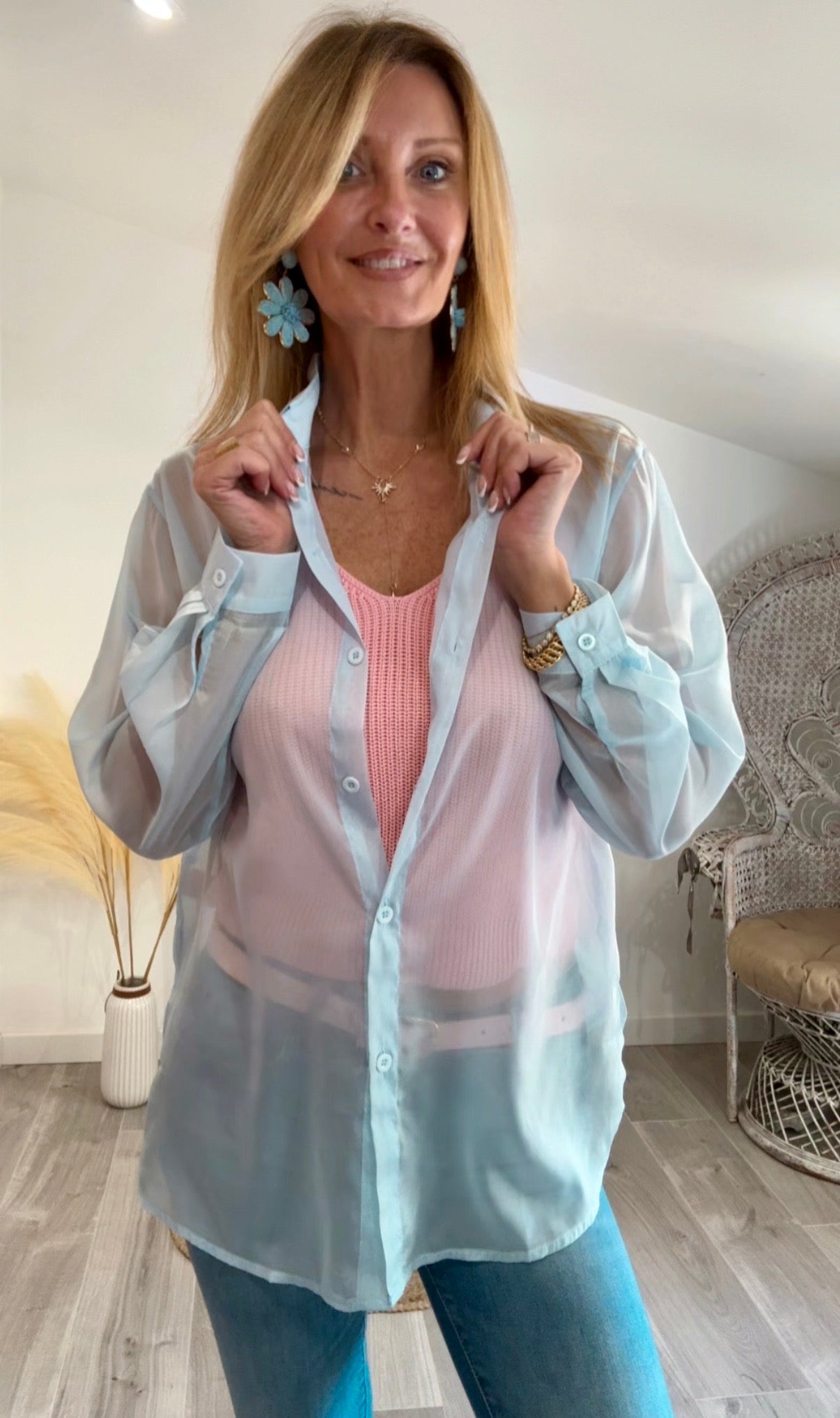 Chemise MOUSSELINE bleue
