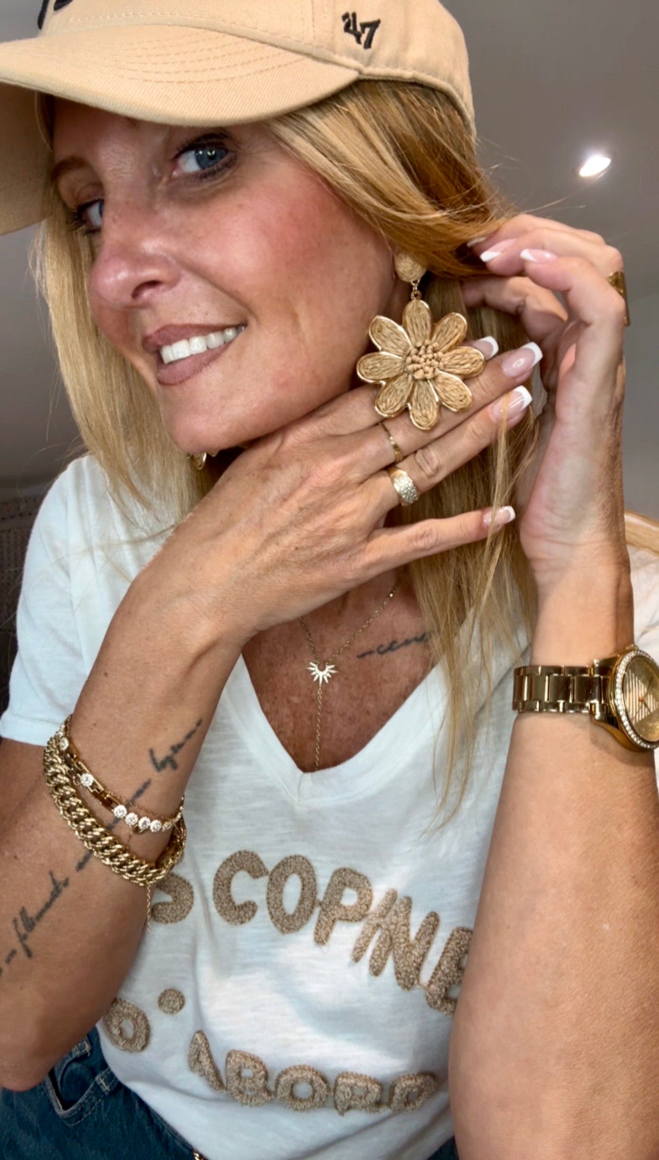 Boucles d’oreilles MARGUERITE taupe