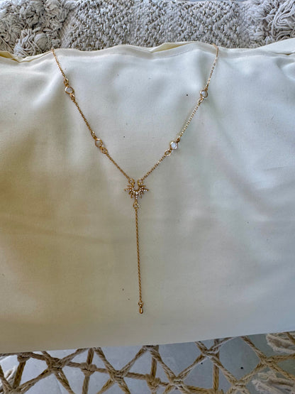 COLLIER EN Y « DIAMS » EN PLAQUE OR
