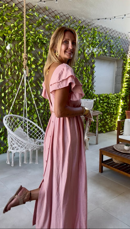ROBE LONGUE « THELMA » ROSE
