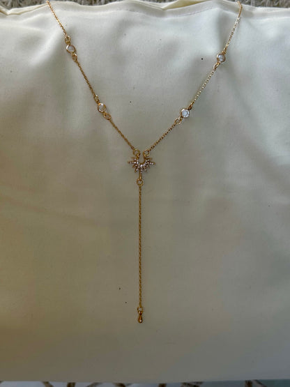 COLLIER EN Y « DIAMS » EN PLAQUE OR