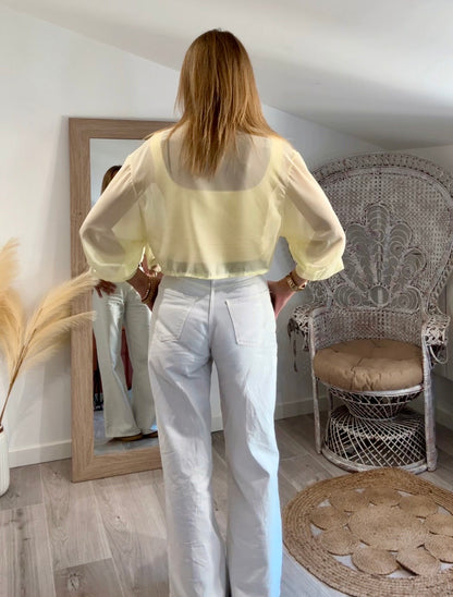 Chemise SACHA jaune à nouer