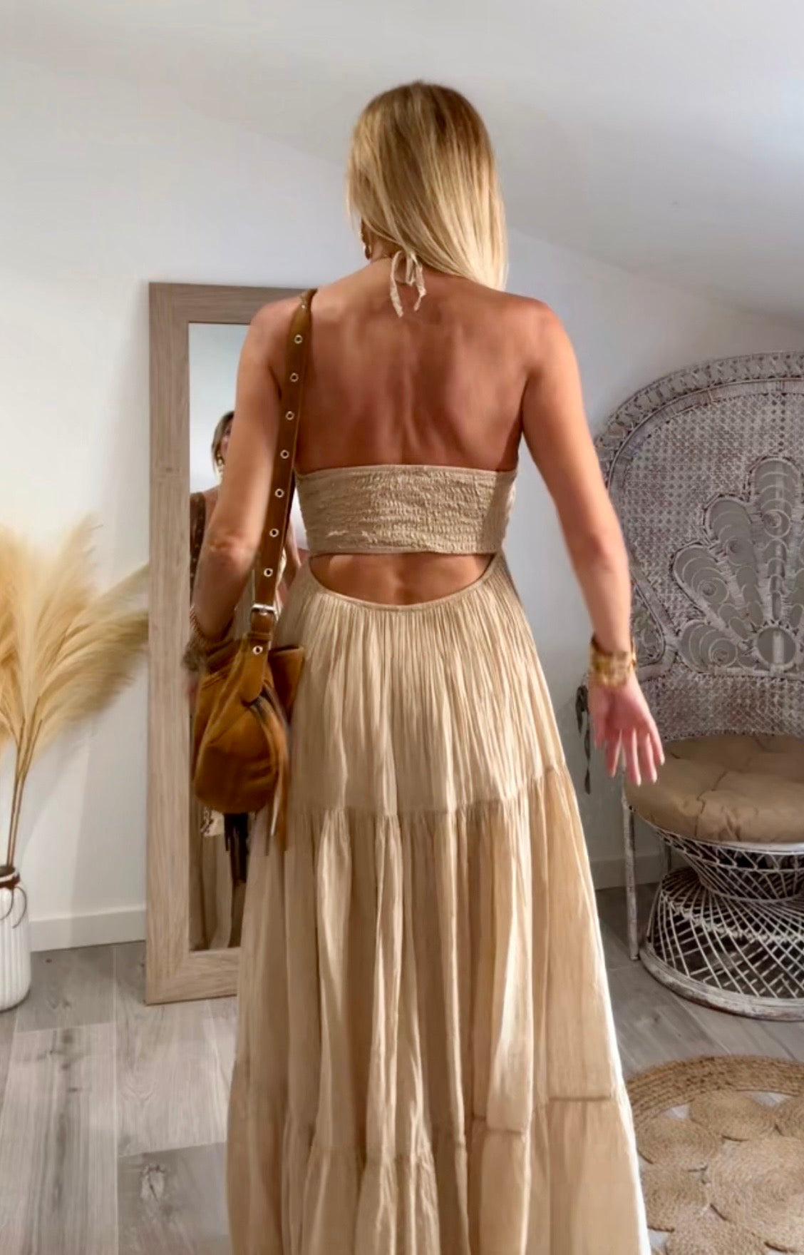 ROBE LONGUE "SOPHIE" CARAMEL