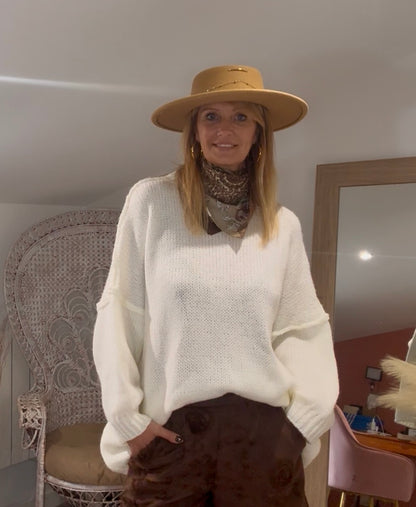 Pull COCOON blanc
