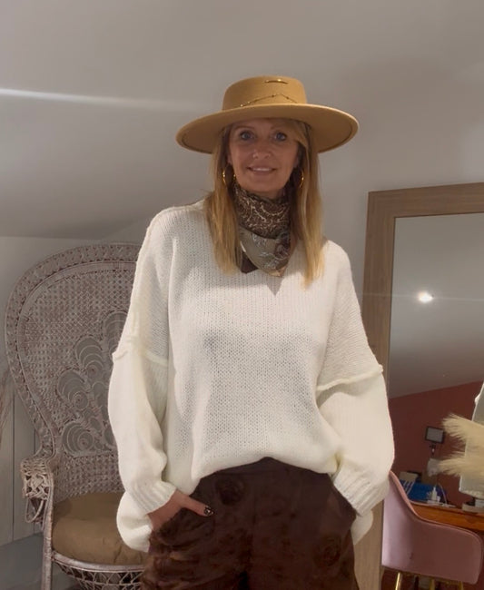 Pull COCOON blanc